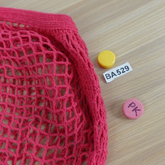 TURTLE‎ BAG Women Shoulder Fishnet Tote Organic Cotton Mesh Pink String Shopper - Picture 13 of 13